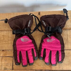 The North Face HyVent Pink and Brown Winter Gloves